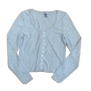 Vylette Gray Long Sleeve Button Up Sweater Extra Large